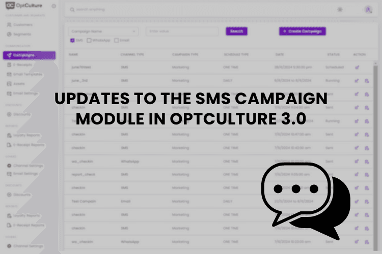 SMS Campaign module in OptCulture 3.0